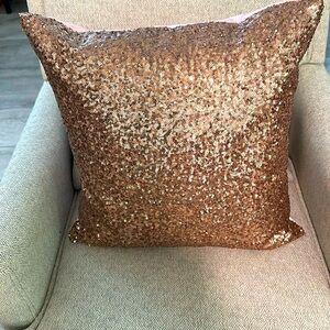 Pink sparkle sequin pillow